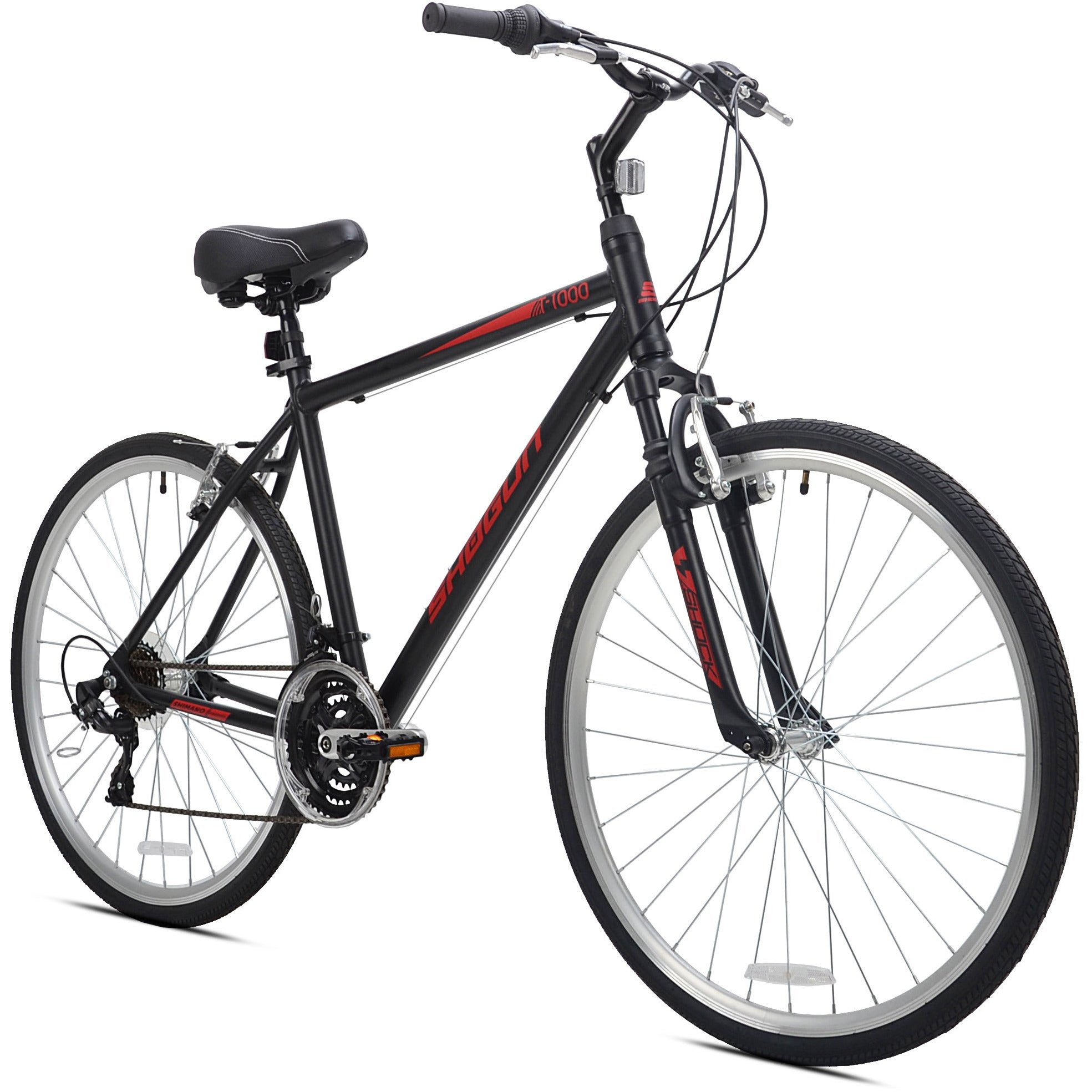 Hybrid Bikes Mens Xl Bike Shogun T1000 Men's Hybrid Bike Black