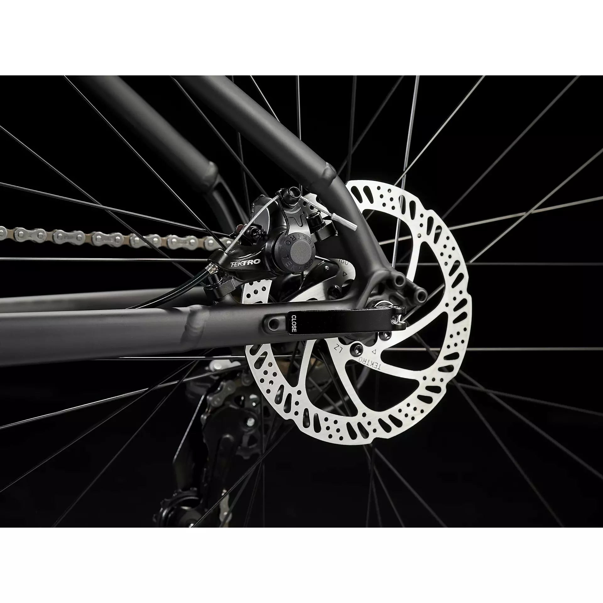 Matte black top trek bike